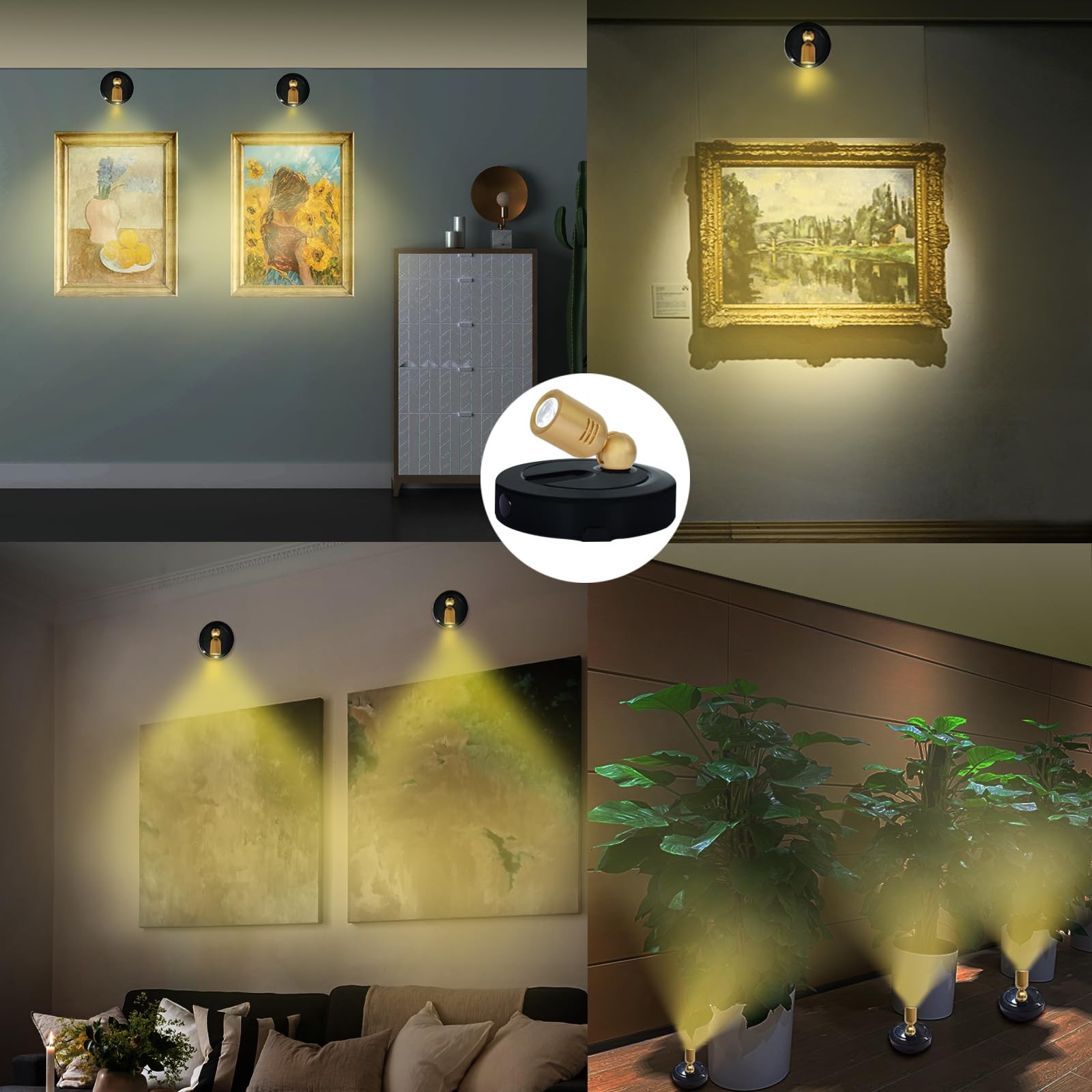Spotlight, Battery Powered Spot Lights with Remote, Tree Up Lights Indoor, Di...
