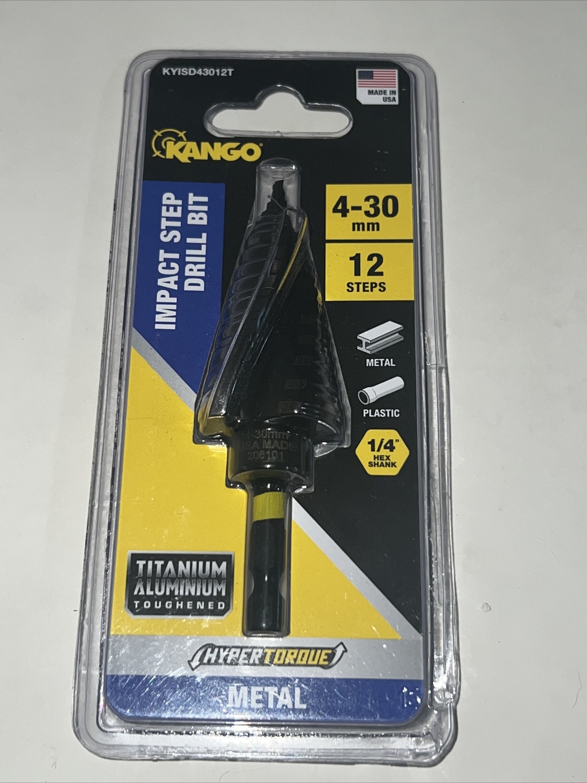 Kango 4-30mm 12 Step Hypertorque Impact Step Drill Bit. New & Free Shipping
