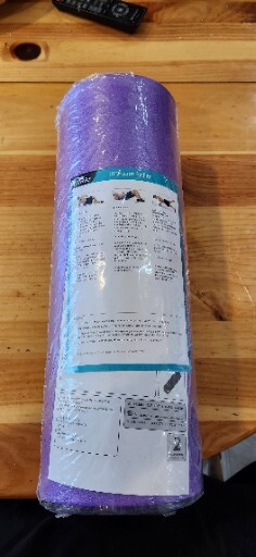 High Density Foam Roller 18 - inches long, Firm Full Body Athletic Crane Purple