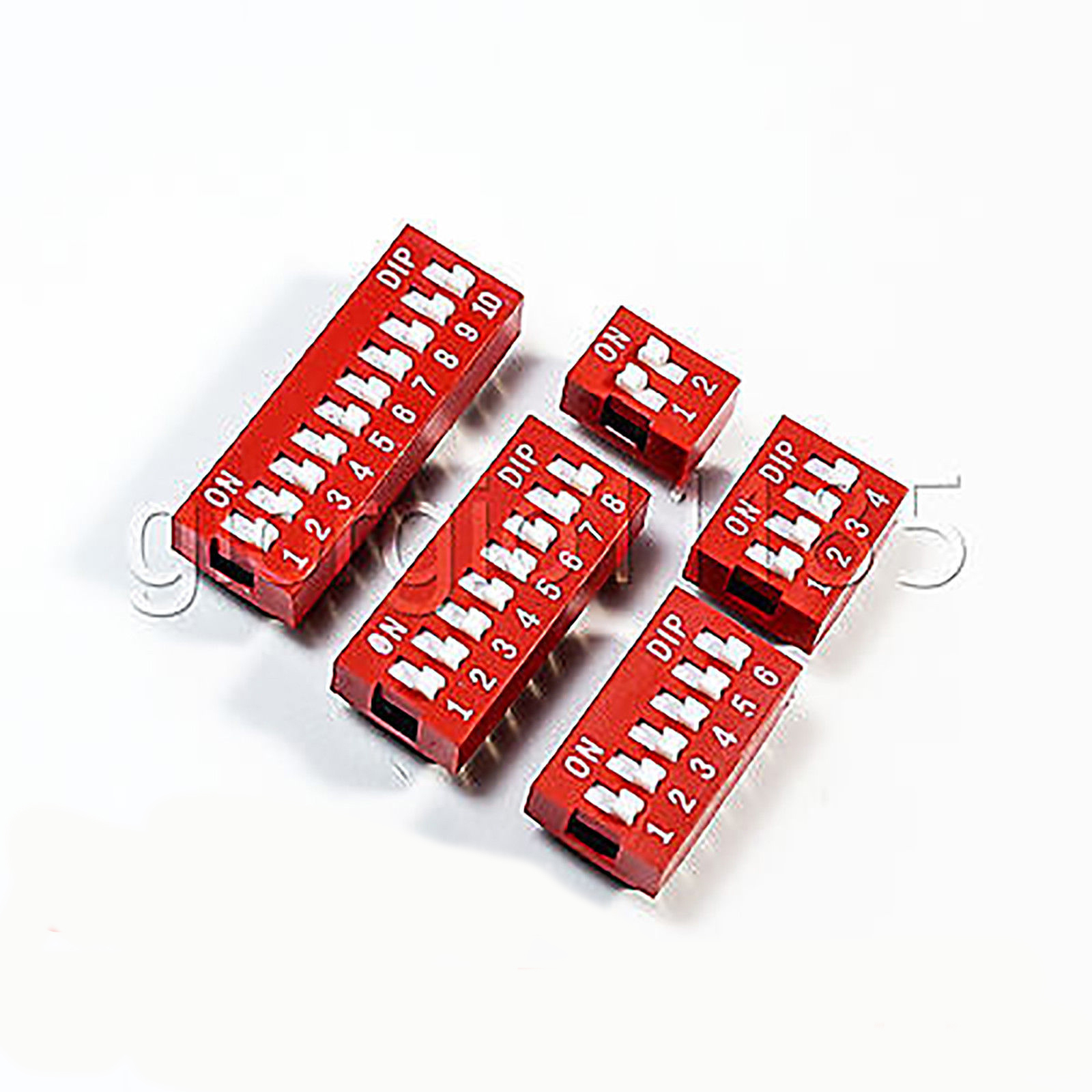 50x 2, 4, 6, 8, 10 Bit Positionsweg DIP-Schalter 2,54 mm Rastermaß sortiert