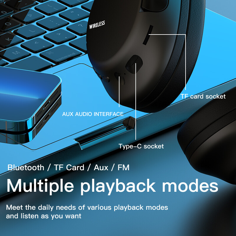 Foldable Wireless Bluetooth Headset Headphone For Apple iPhone 16e/Pro Max/Plus