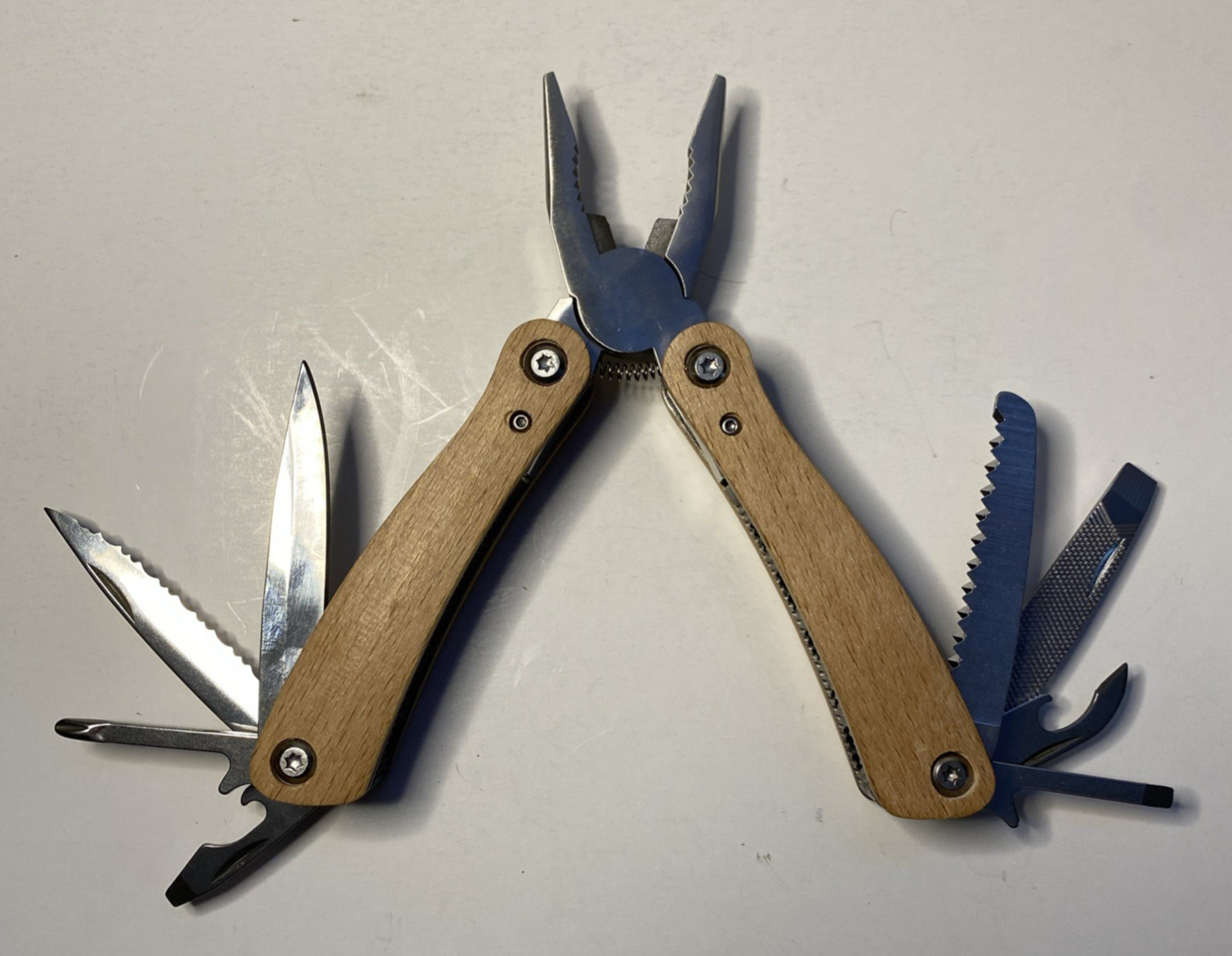 Hermanson Folding Multi Tool Wood Handles w/ Nylon Sheath