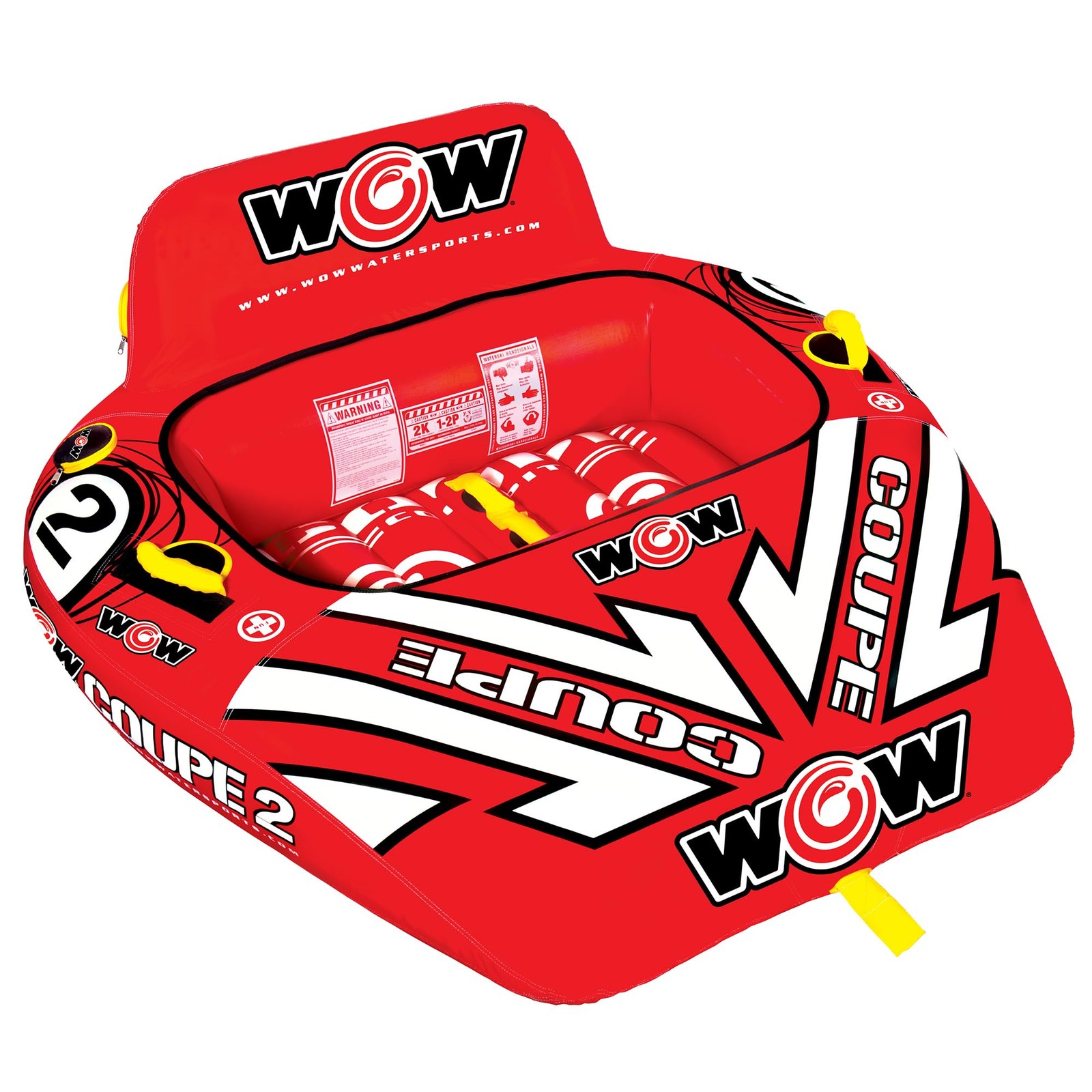 WOW Sports Coupe Cockpit Towable Tube - 1-2 Person - 340 lb 2 Rider, Red