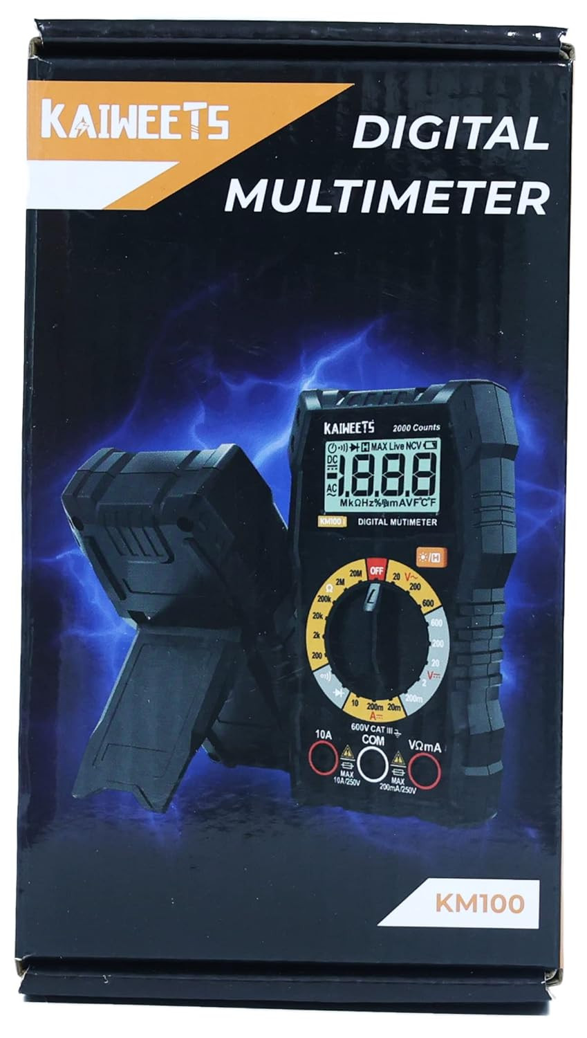 KAIWEETS Digital Multimeter with Case, DC AC Voltmeter, Ohm Volt Amp Test Meter