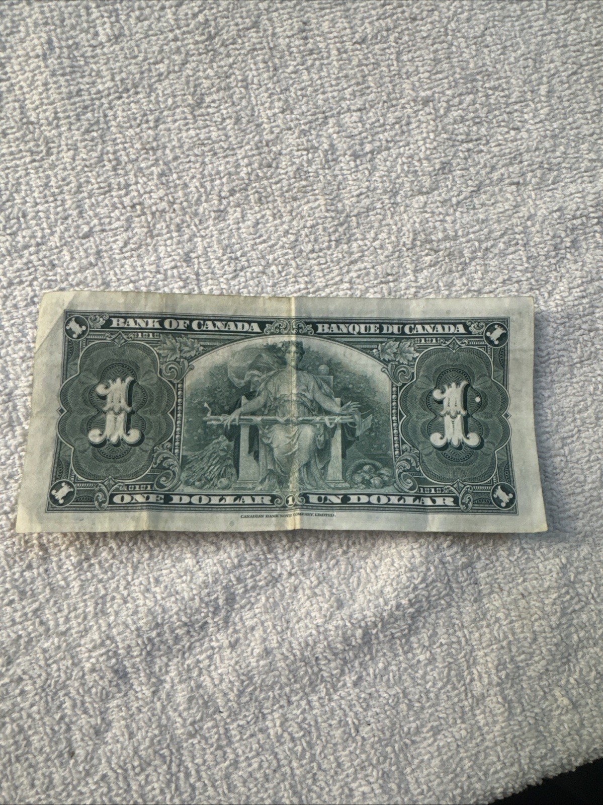 Vintage 1937 Canada One Dollar Banknote