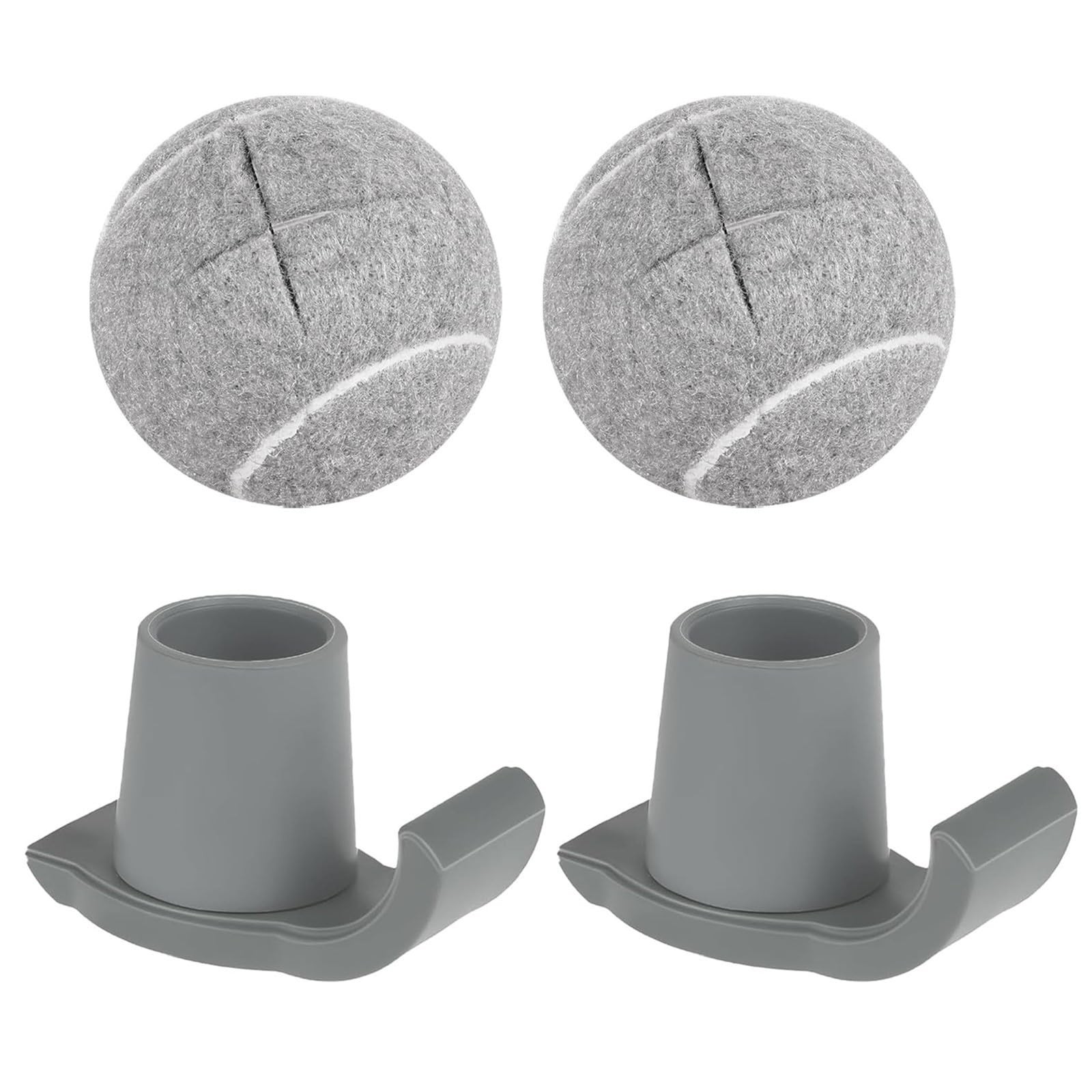 Tennis Balls for Walkers Pre Cut, Walker Skis Glides Folding Grey-4 Pack