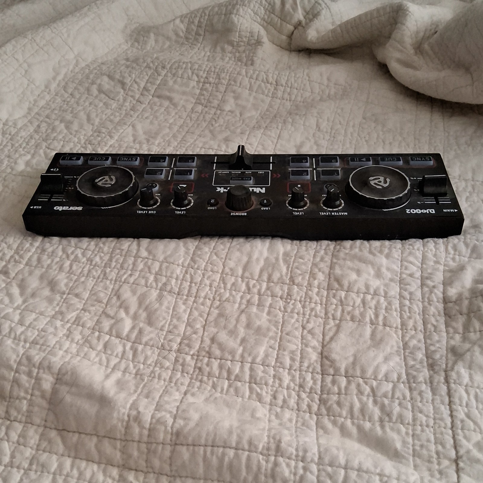 Numark DJ2GO2 2-Deck USB DJ Controller, Touch Jog Wheels, 8 Pads, Black