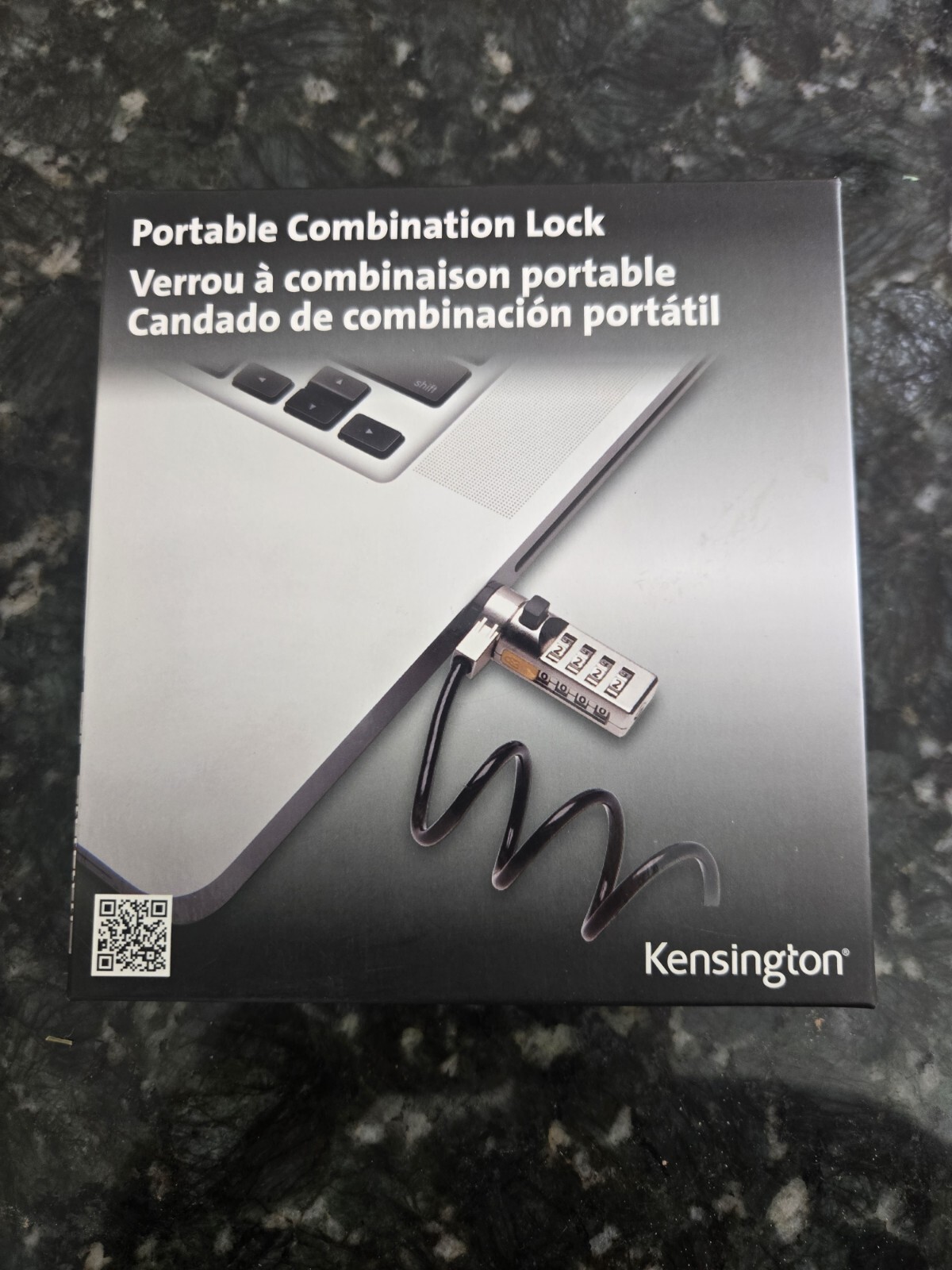 Kensington Portable Combination Laptop Lock Brand New 3” To 6FT K64670AM