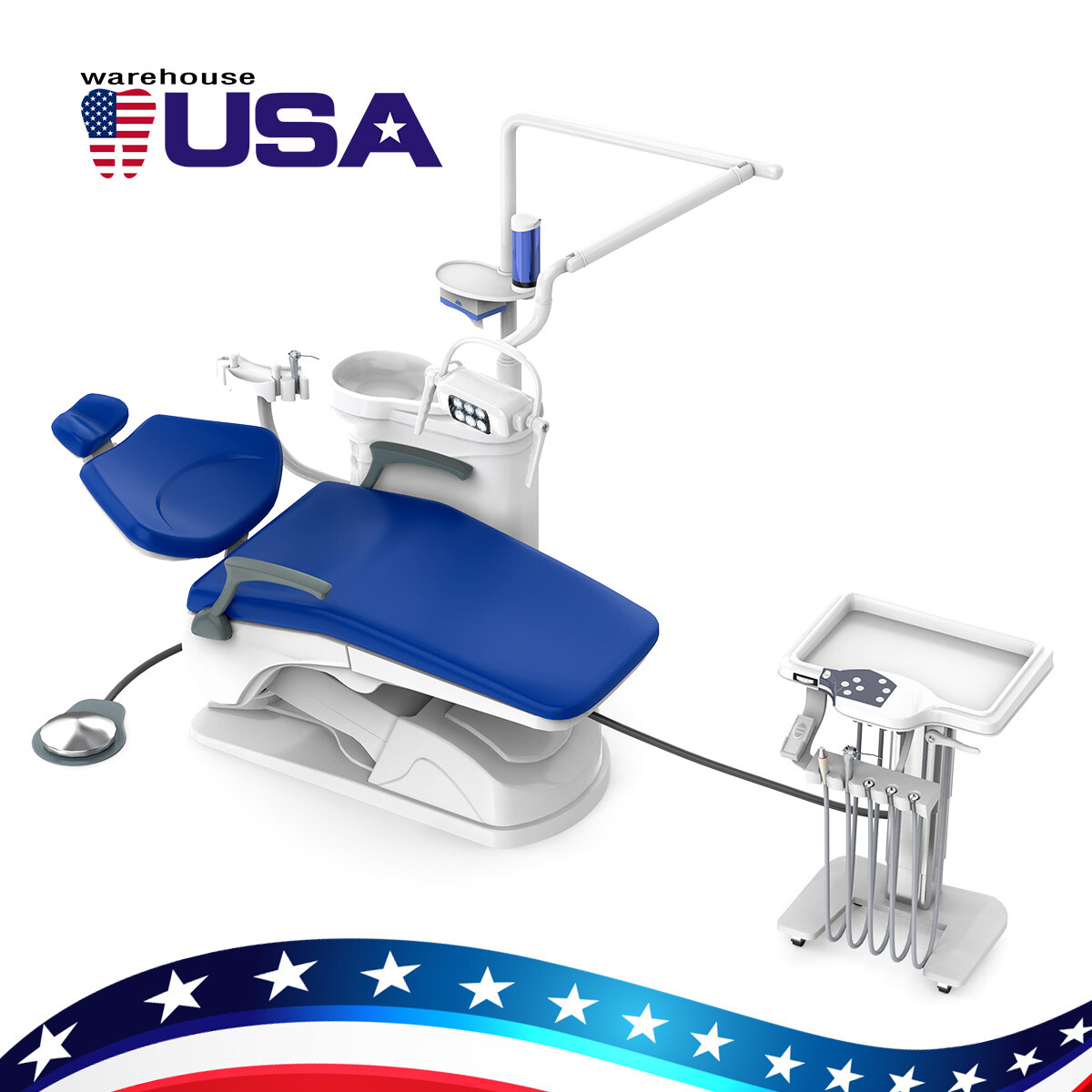 Dental Unit Chair PU Leather Computer Controlled/Delivery Unit &4H Compressor