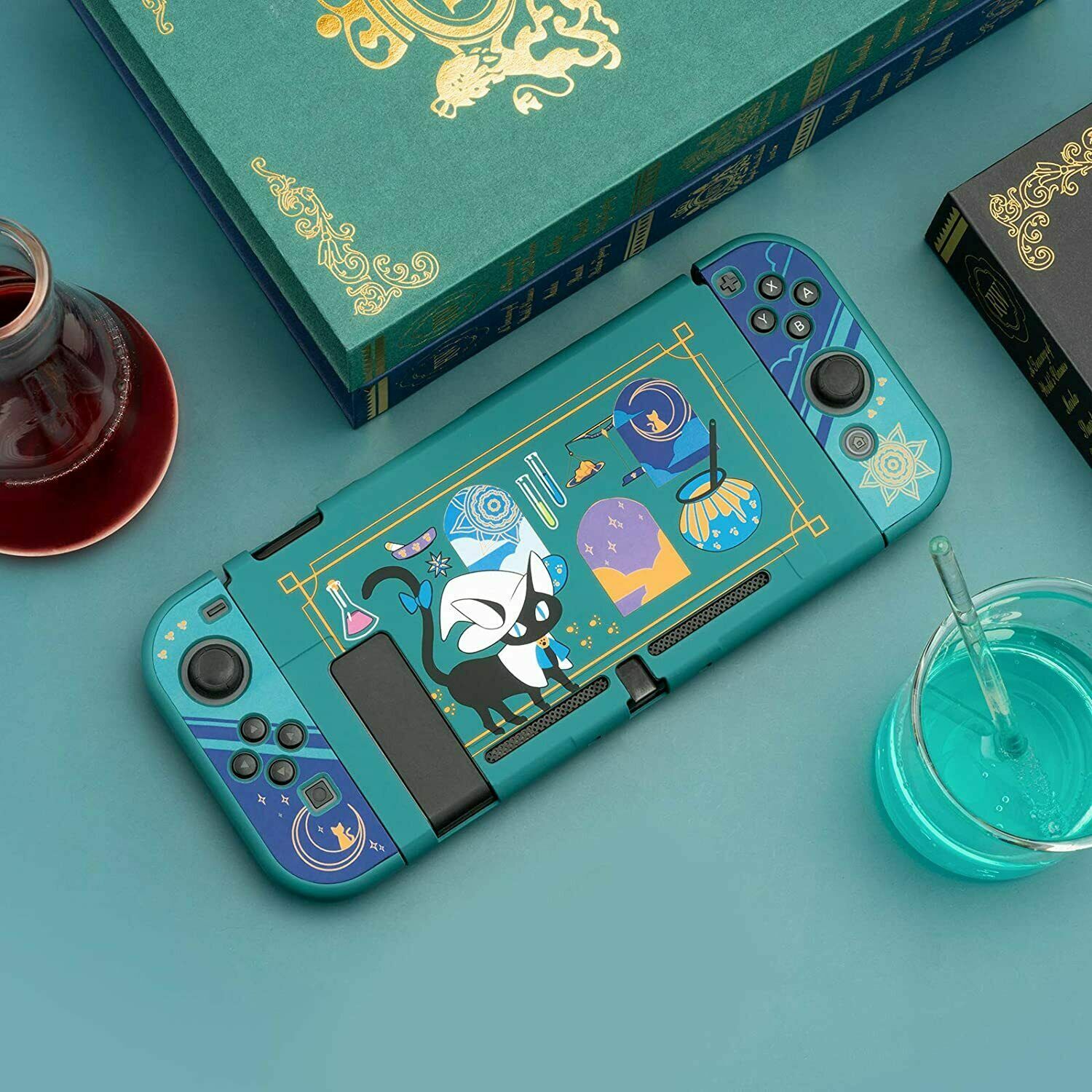 Geekshare Nintendo Switch Shell Alchemy Cat Cover Back Girp Protective Case