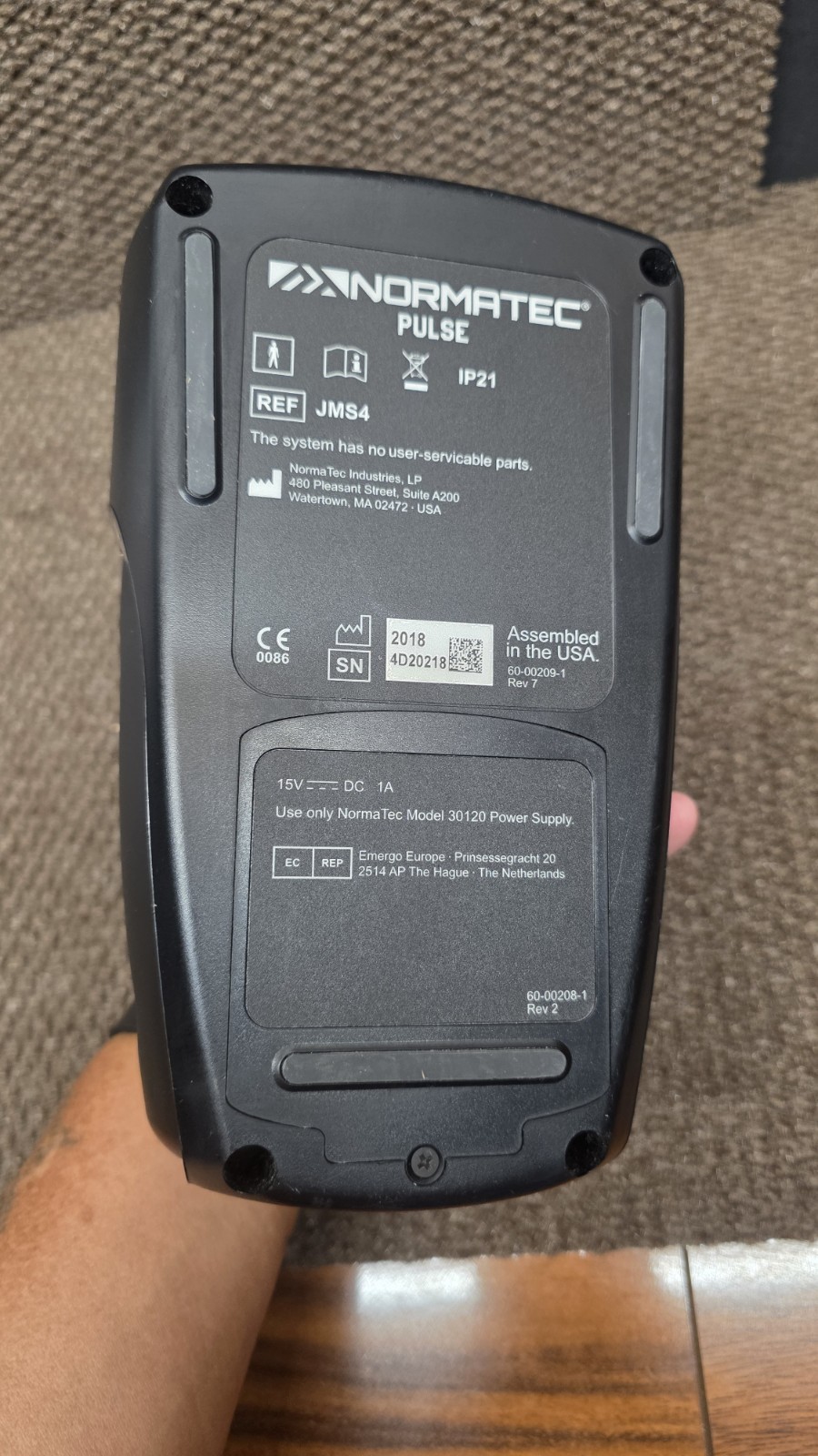 Normatec Pulse Leg Compression Recovery pump. No compression sleeves.