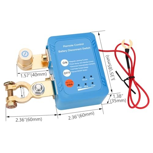 Kill Switch 12V/24V 240A, Remote Battery Disconnect Switch, Car Battery Kill