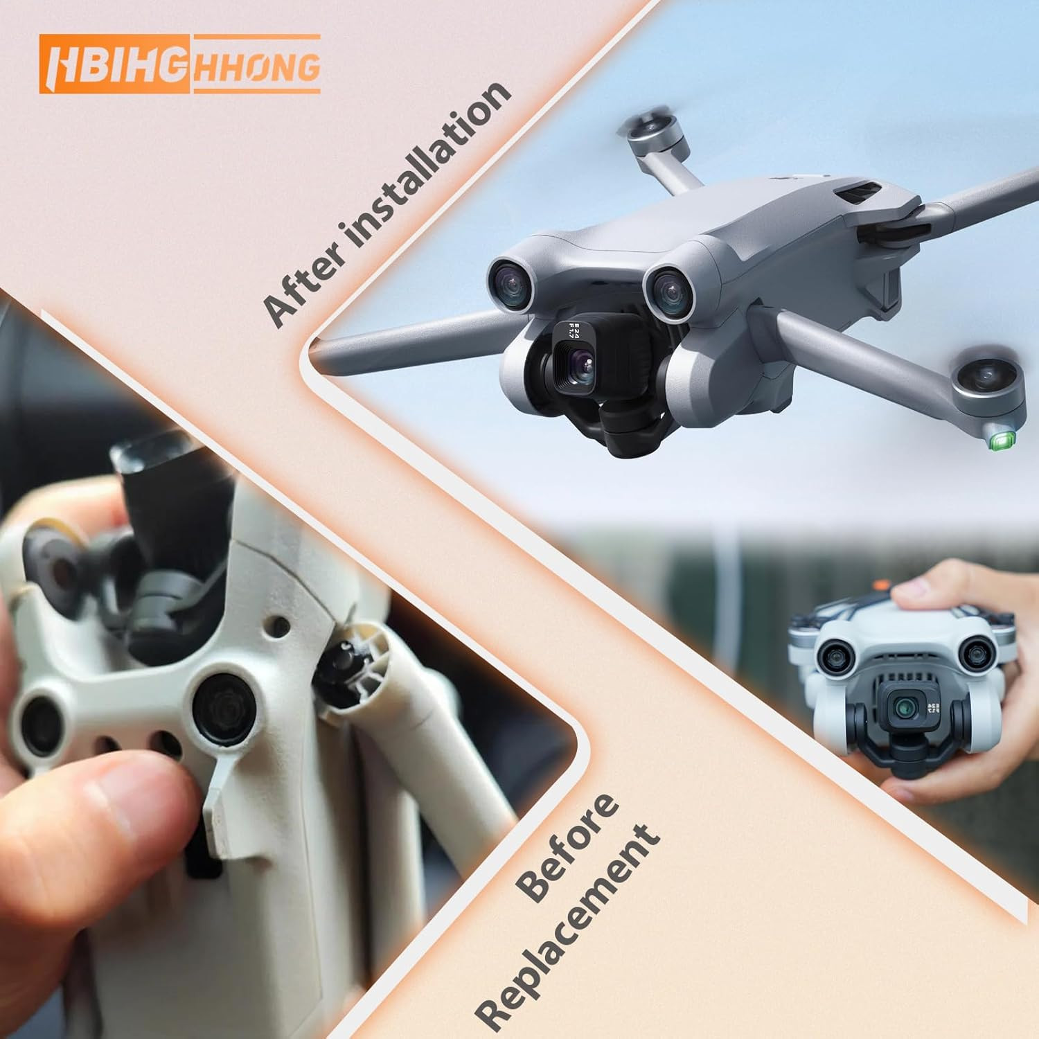 DJI Mini 3/Mini 3 Pro Front Arm Axis & Hinge Replacement Kit 2Pcs with Screws &
