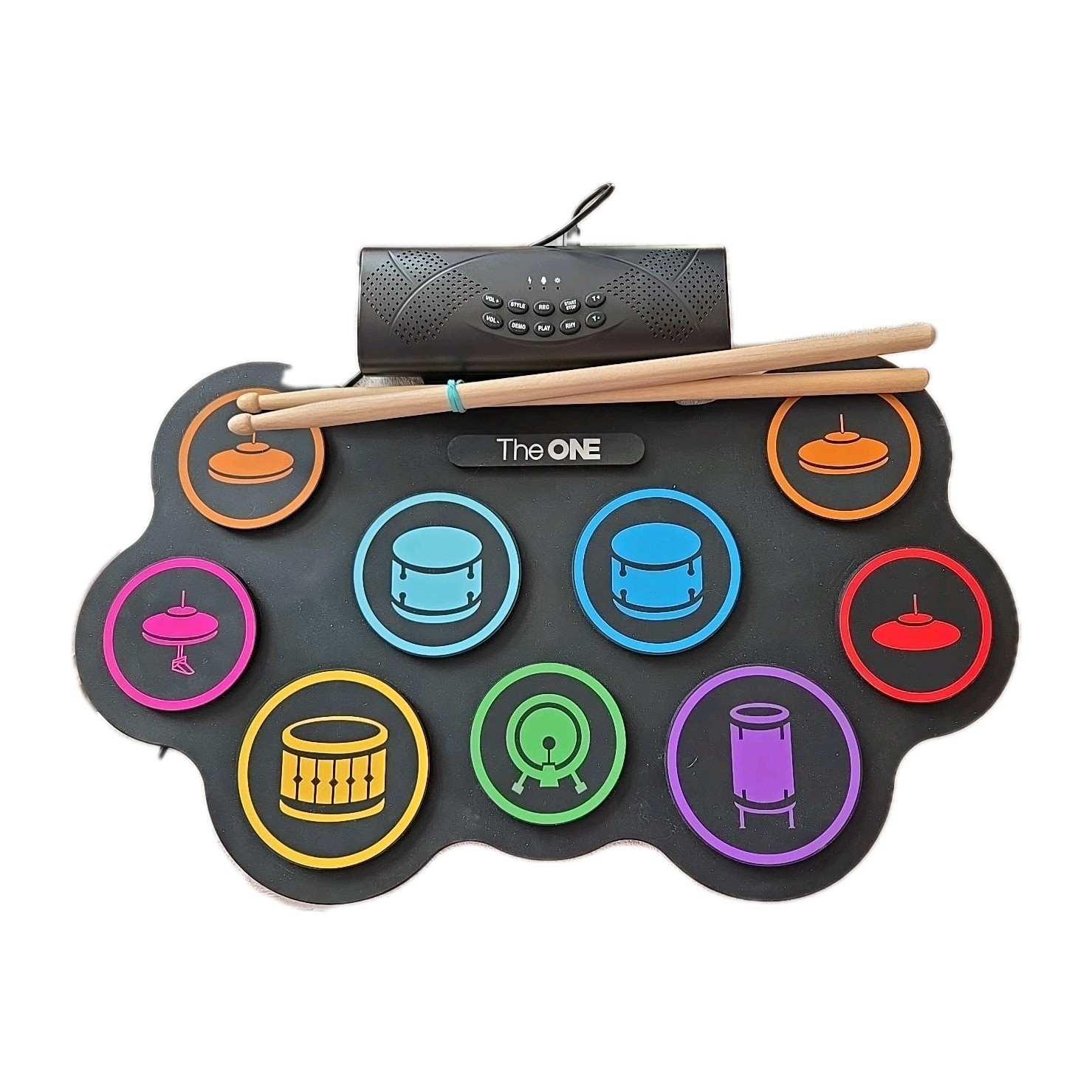 The ONE TRD1 Electric Drum Pad With Drum Sticks.