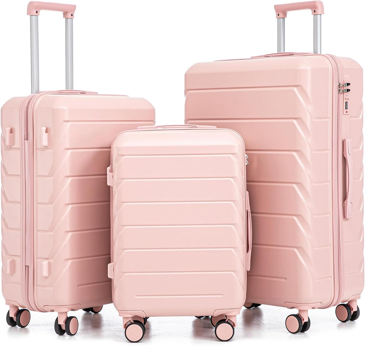 Durable 3-Piece Hardshell Luggage Set with Lightweight Design & Lock