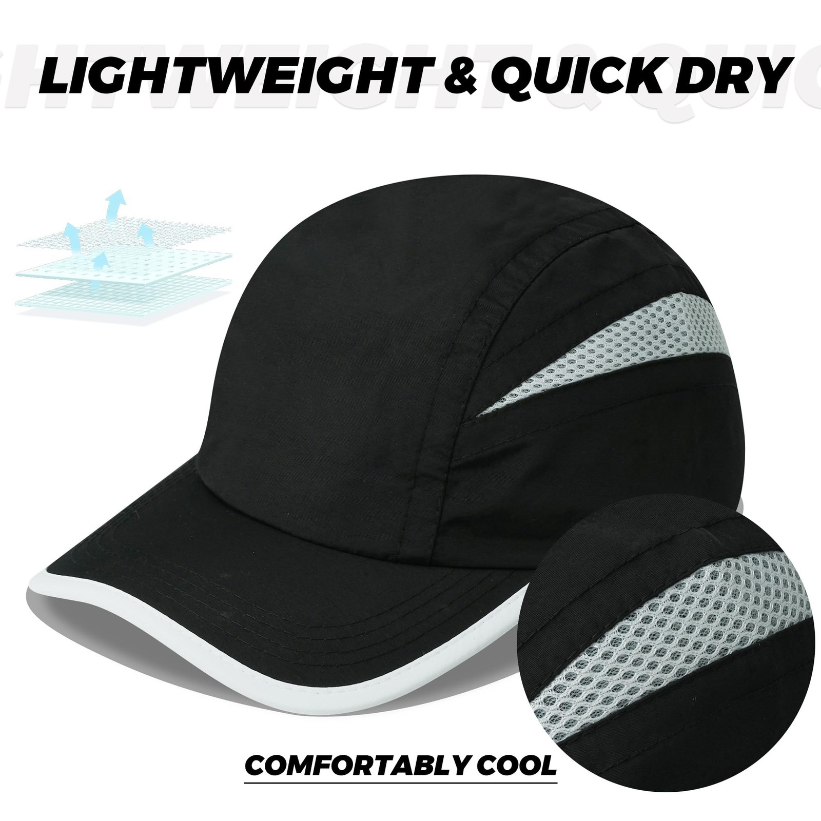 Croogo Quick Drying Baseball Cap Sun Hat Sport Lightweight Breathable Hat Sol...