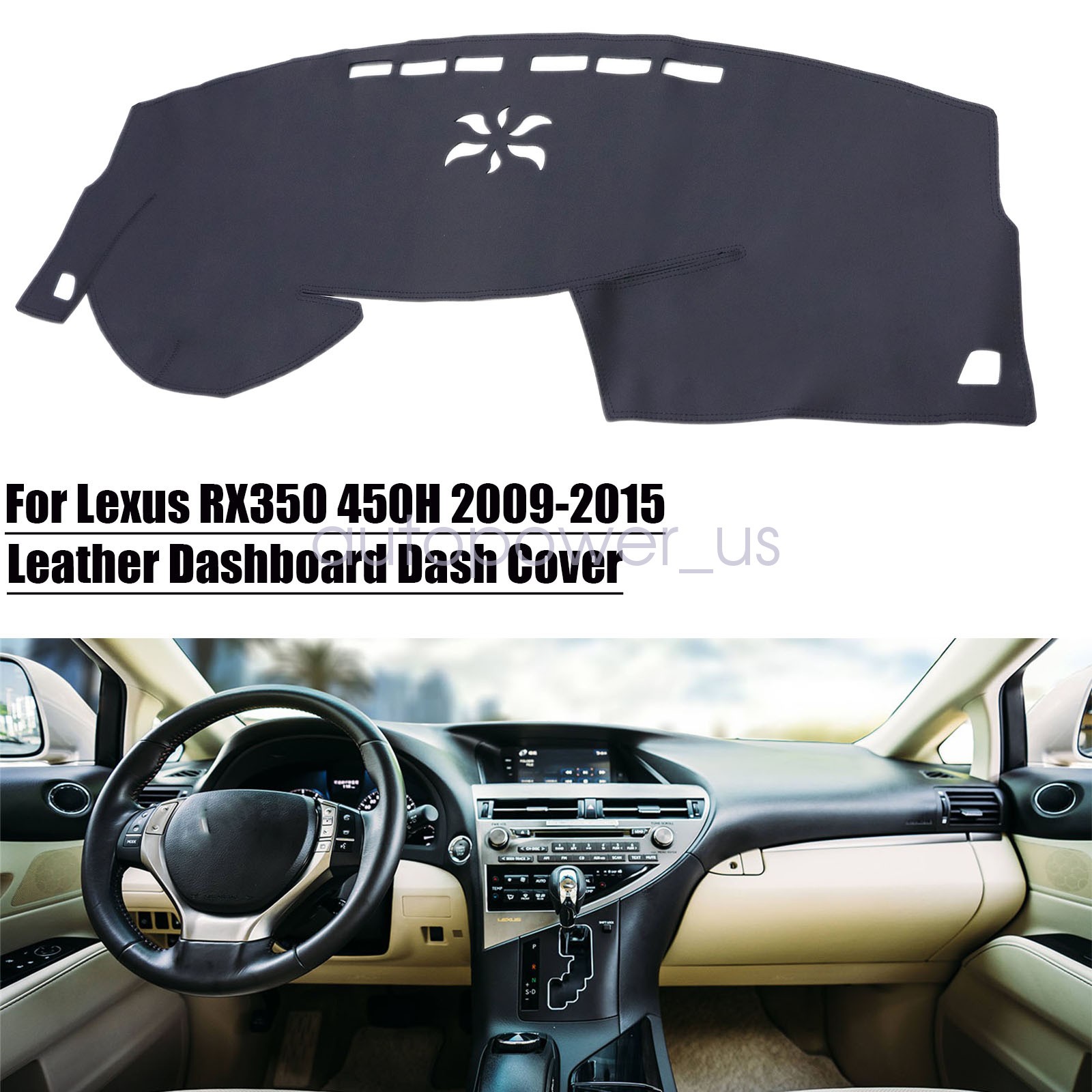 Leather Dashboard Dash Cover Dashmat Mat Carpet pad For Lexus RX350 450H 2009-15