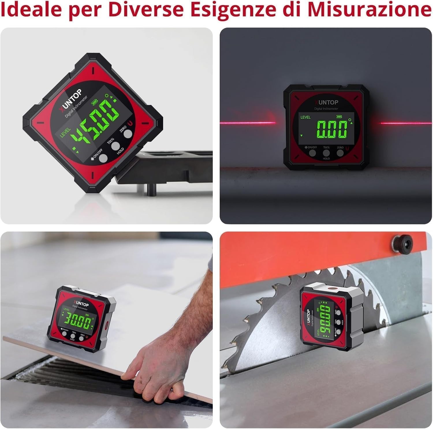 Inclinometer Level with USB Charging and Magnetic Angle Finder for DIY Projects