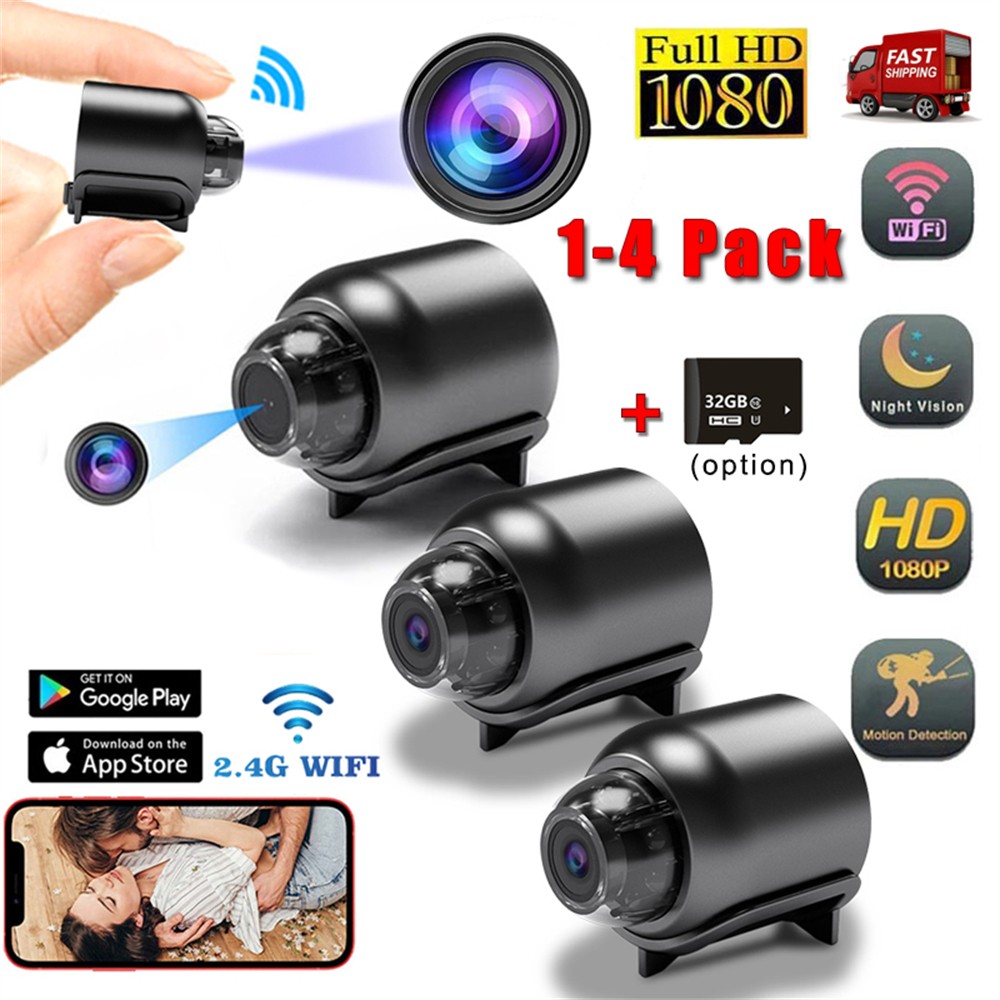 1-4 x mini Camera with Wireless Wi Fi Audio and Video for Car and House Security