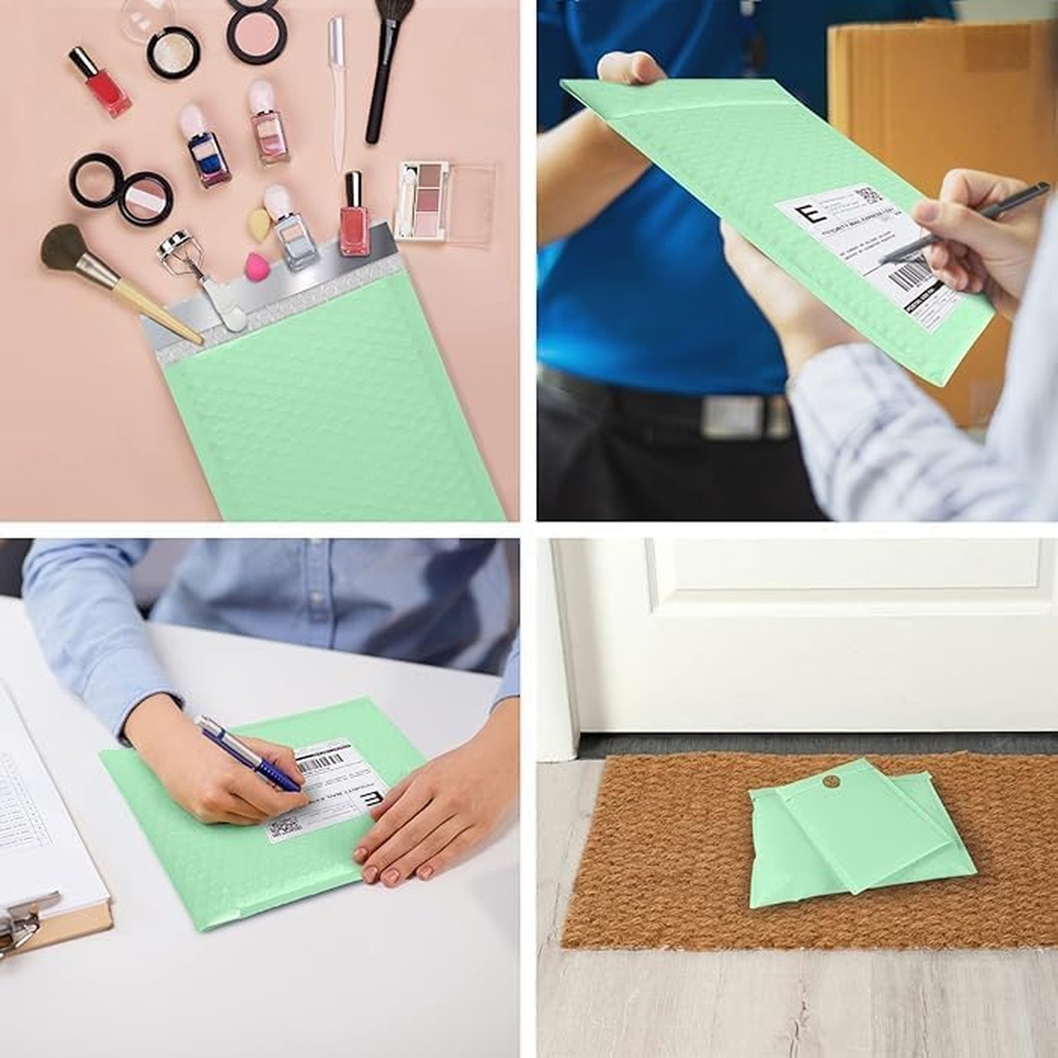 ProLine Bubble Mailers 4x8" Green Ash Bubble Mailer, Self Seal Padded Envelop...
