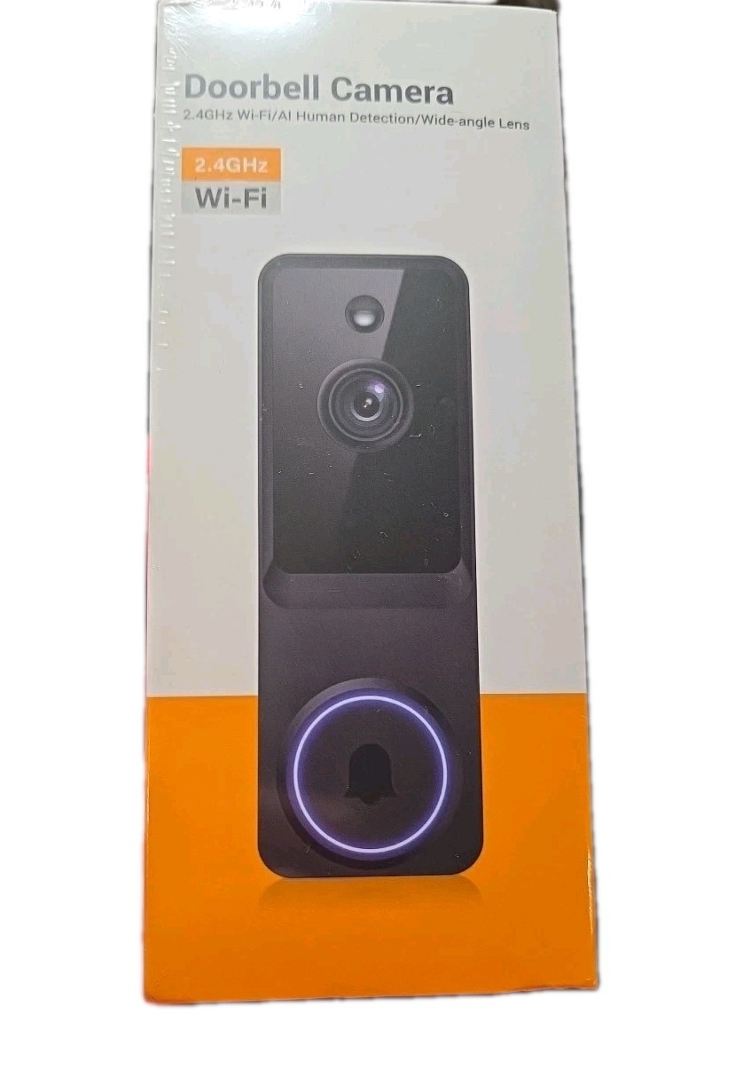 Doorbell Camera Black Wi-Fi AI Human Detection Color Night Vision Two Way Talk