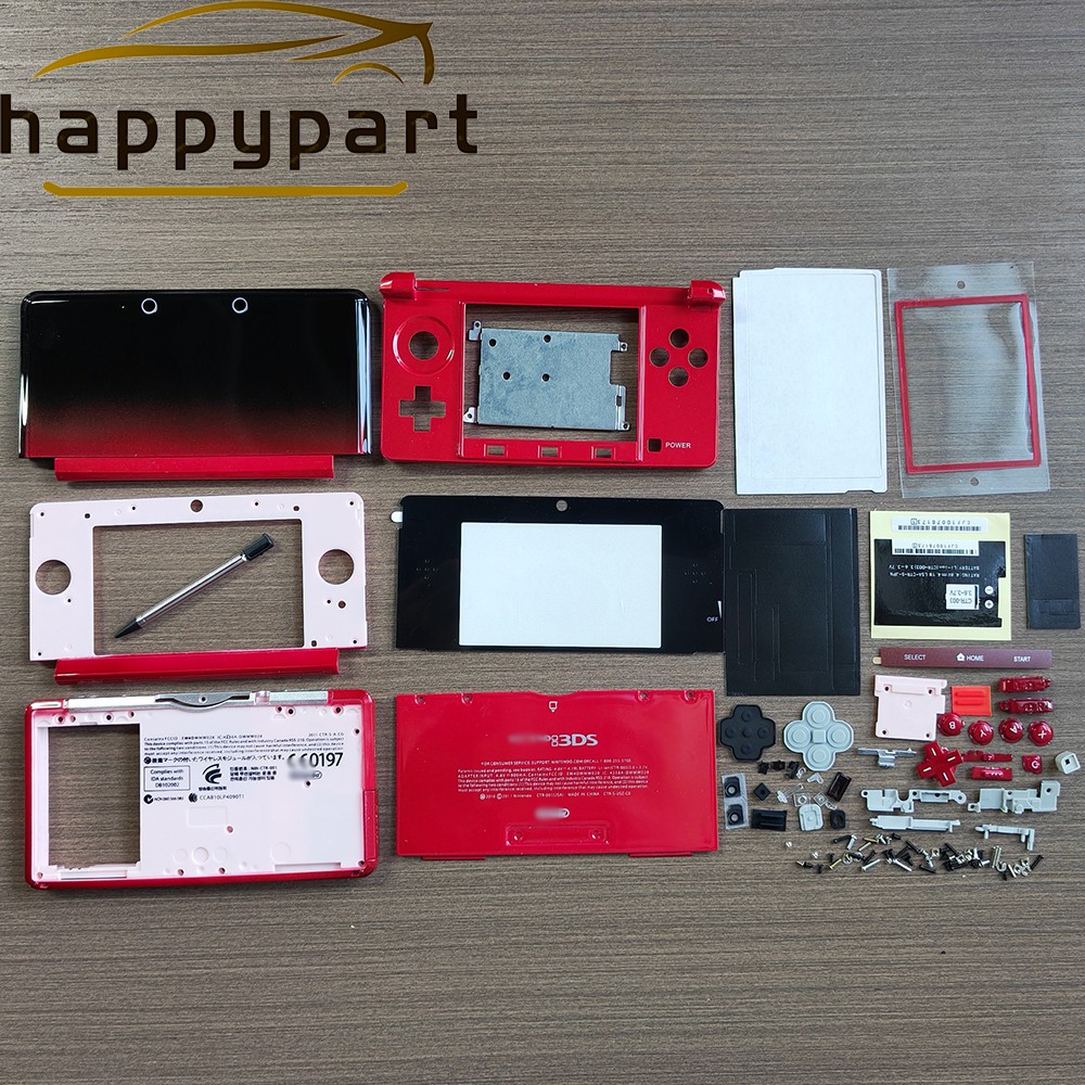 For Nintendo 3DS System Replacement Screen Console Full Housing Shell Case Red