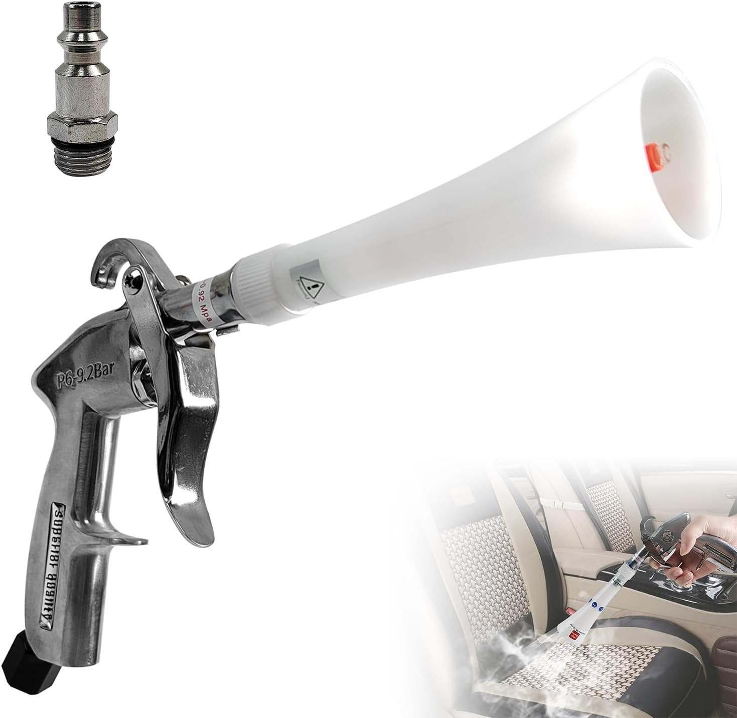 Aluminium Car Cleaning Gun with Tapered Nozzle Air Blower Blow Gun Producing Pow