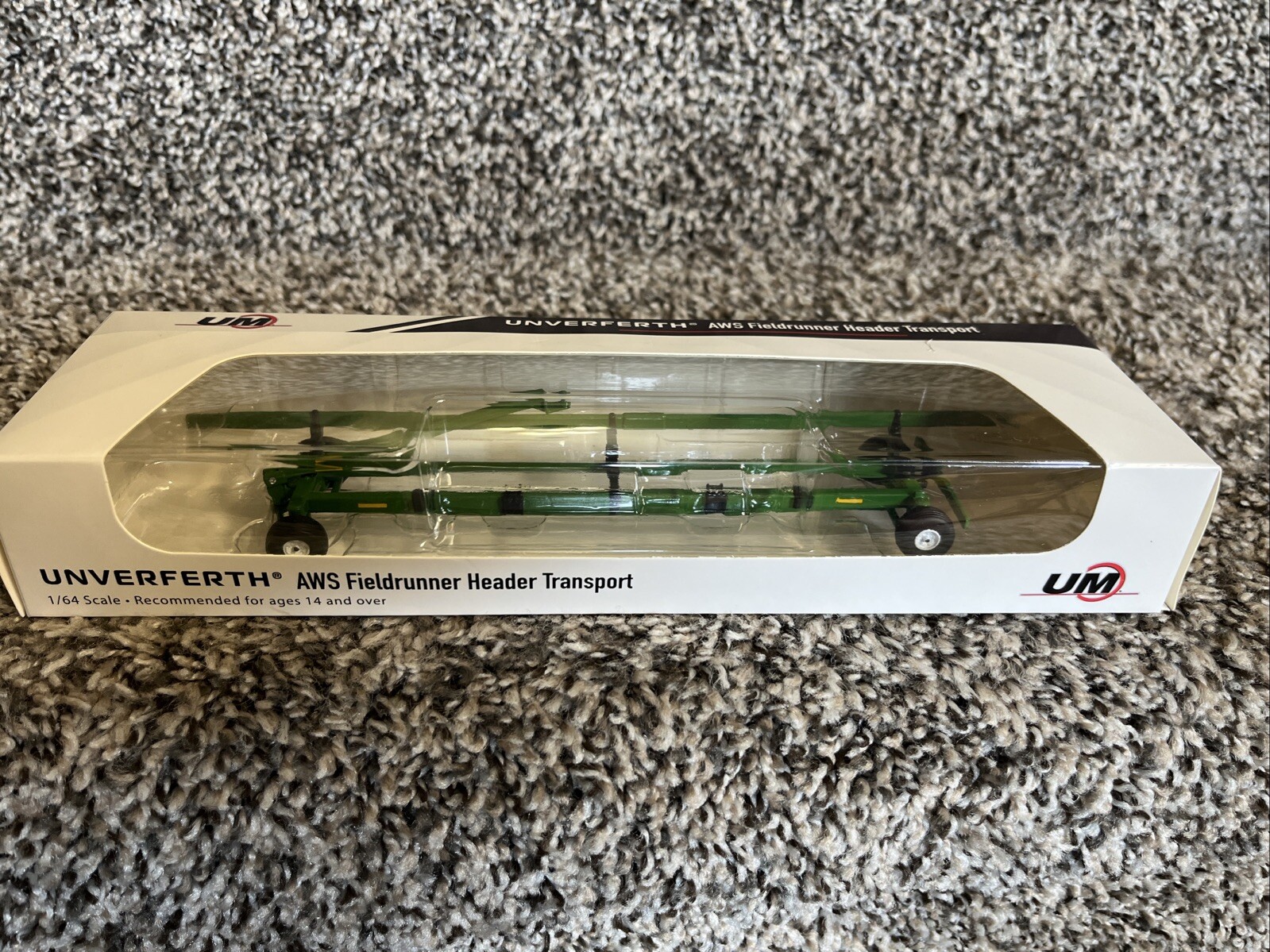 SpecCast 1:64 UNVERFERTH AWS Fieldrunner Header Transport Cart Trailer GREEN NEW