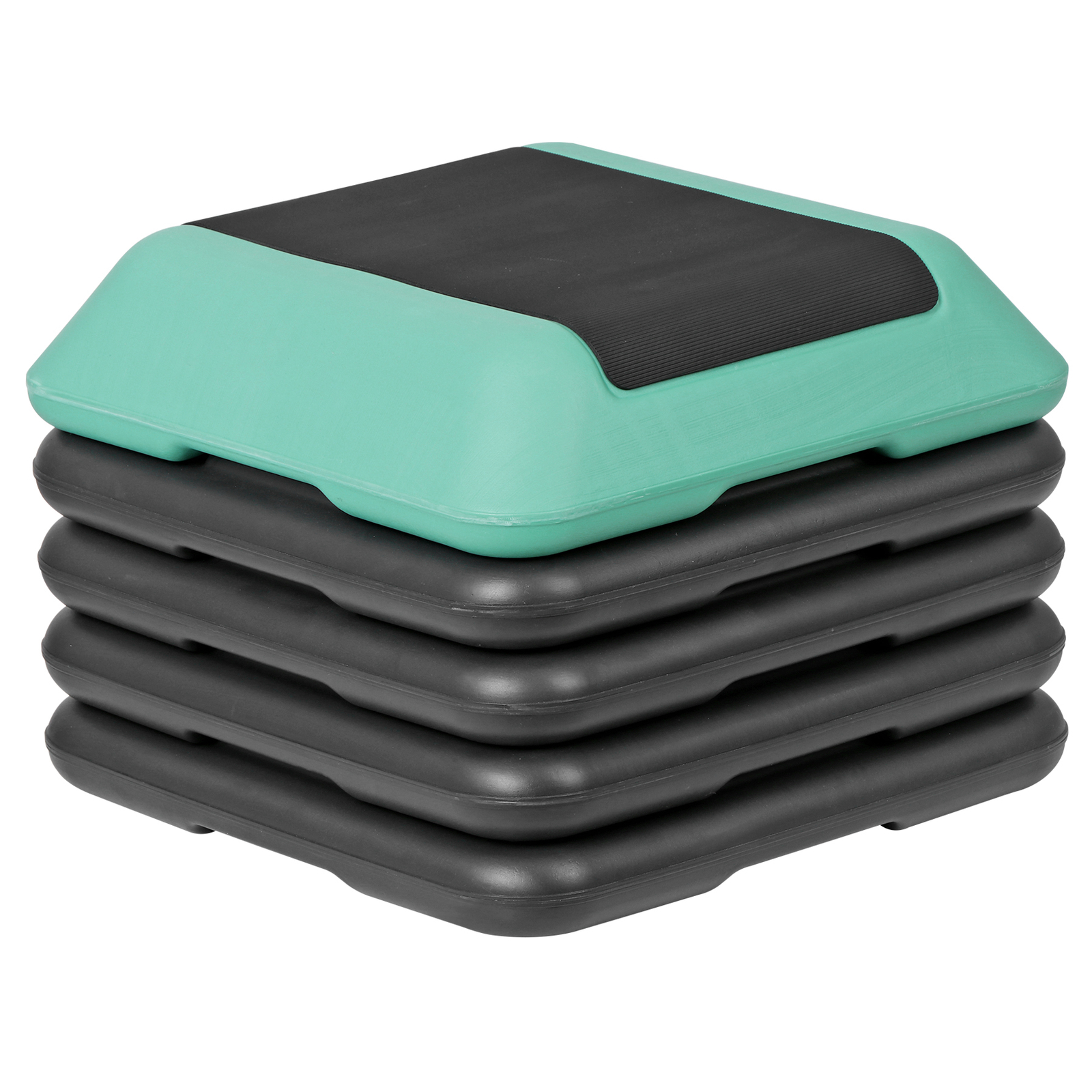 16''×16'' Exercise Aerobic Step Platform with 4 Risers Exercise Stepper Green