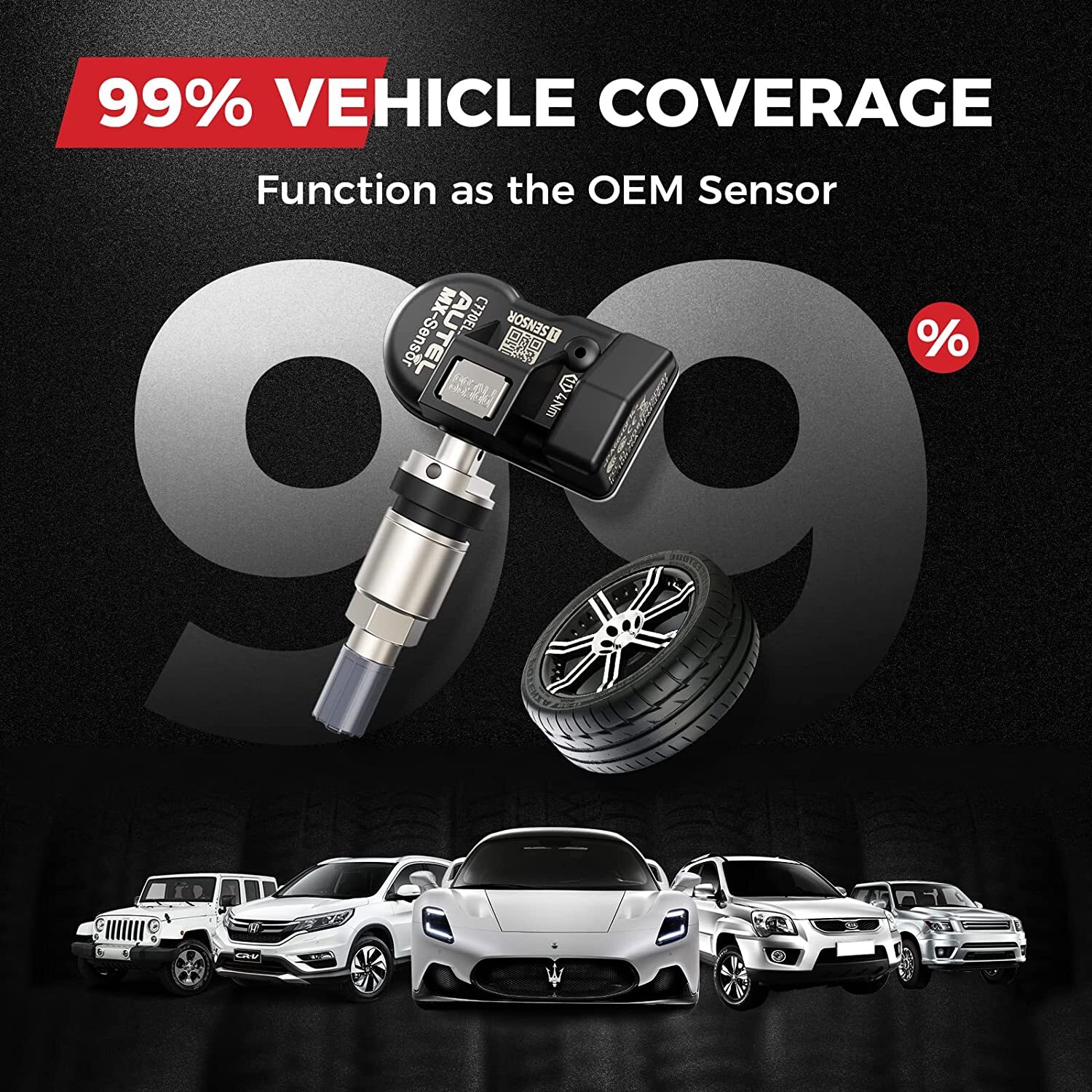 Autel MX-Sensor 315&433MHz Programmable TPMS Universal Tire pressure Sensor 1PC