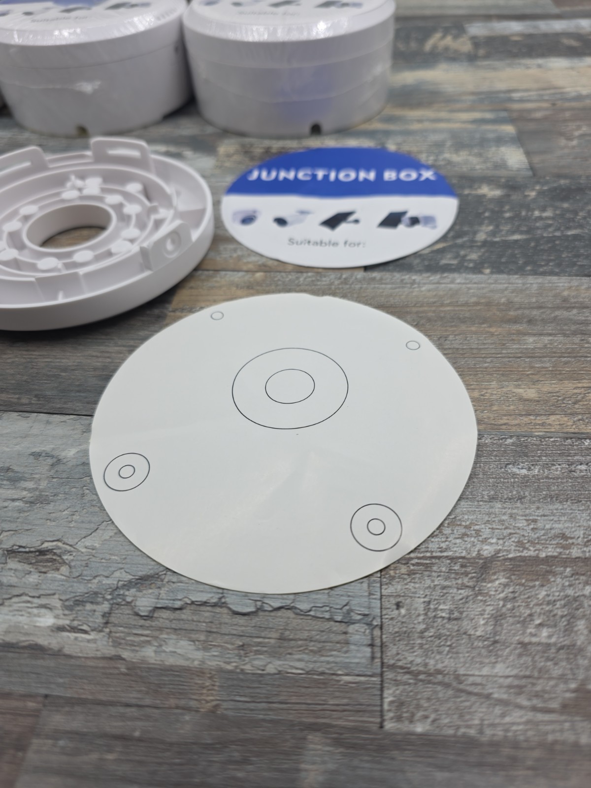 4-White Junction Box for Security and Surveillance Cameras
