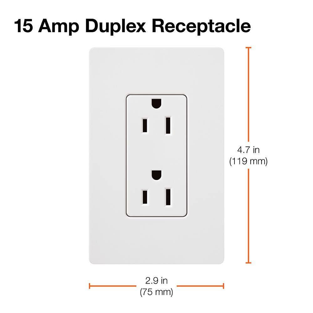 Claro 20 Amp Duplex Outlet, Pumice (SCR-20-PM)
