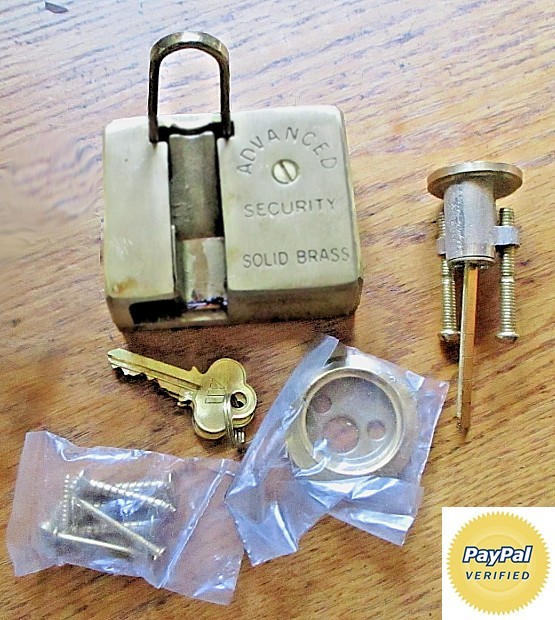 NYC  POLICE LOCK FOX LOCK ADVANCE LOCK with keys, tumbler, and wood screws