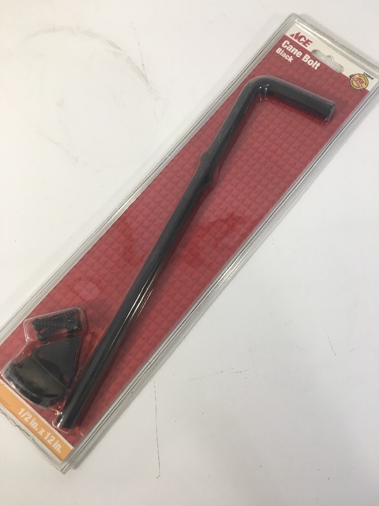 ACE 5298948 1/2" x 12",  Black, Cane Bolt Lock Latch Gate Door (ACE2)