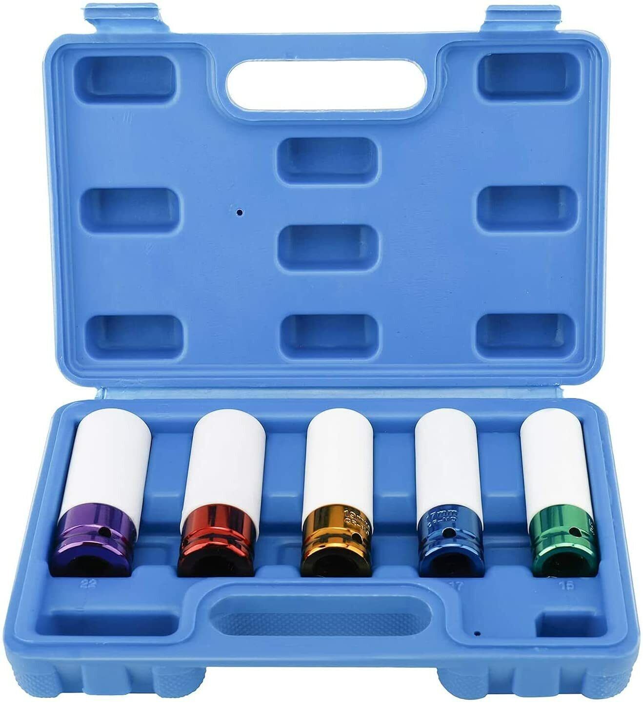 1/2" Drive Lug Nut Impact Socket Set Thin Wall Deep Wheel Protector Tool 5-Piece