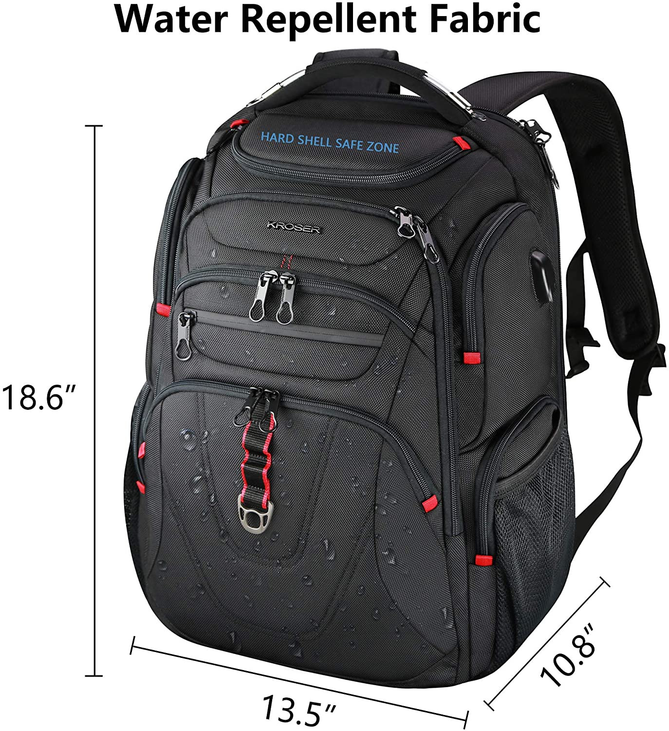 TSA Friendly Travel Laptop Backpack 17.3 Inch XL Computer Backpack Water-Repelle