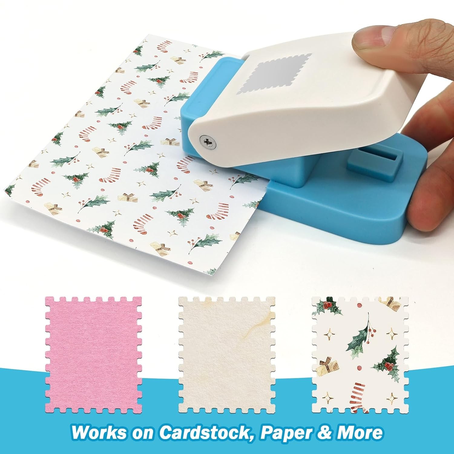 Stamp Punch， 1x0.8 Inch Rectangular Postage Stamp Puncher with Scalloped Edge?