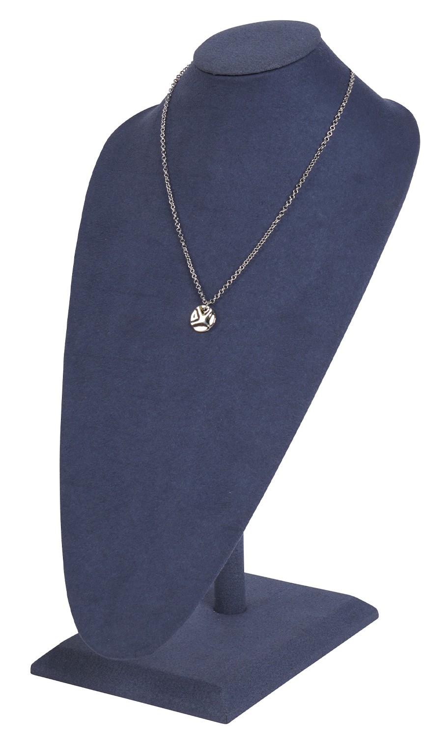 SSWBasics Tall Slate Blue Faux Suede Necklace Display