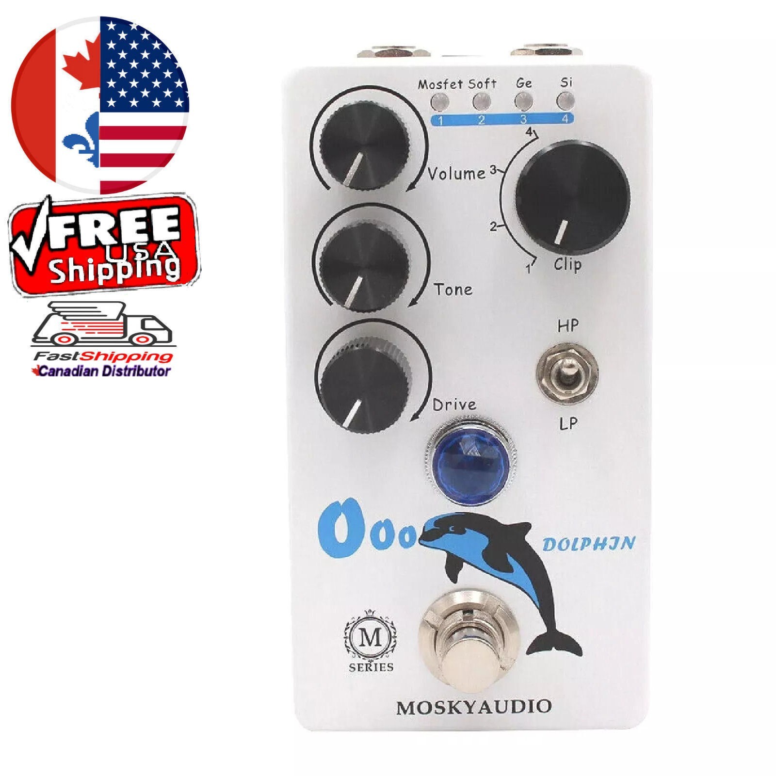 MOSKY DOLPHIN Distortion Overdrive Guitar Effect Pedal for Electric Guitar CA