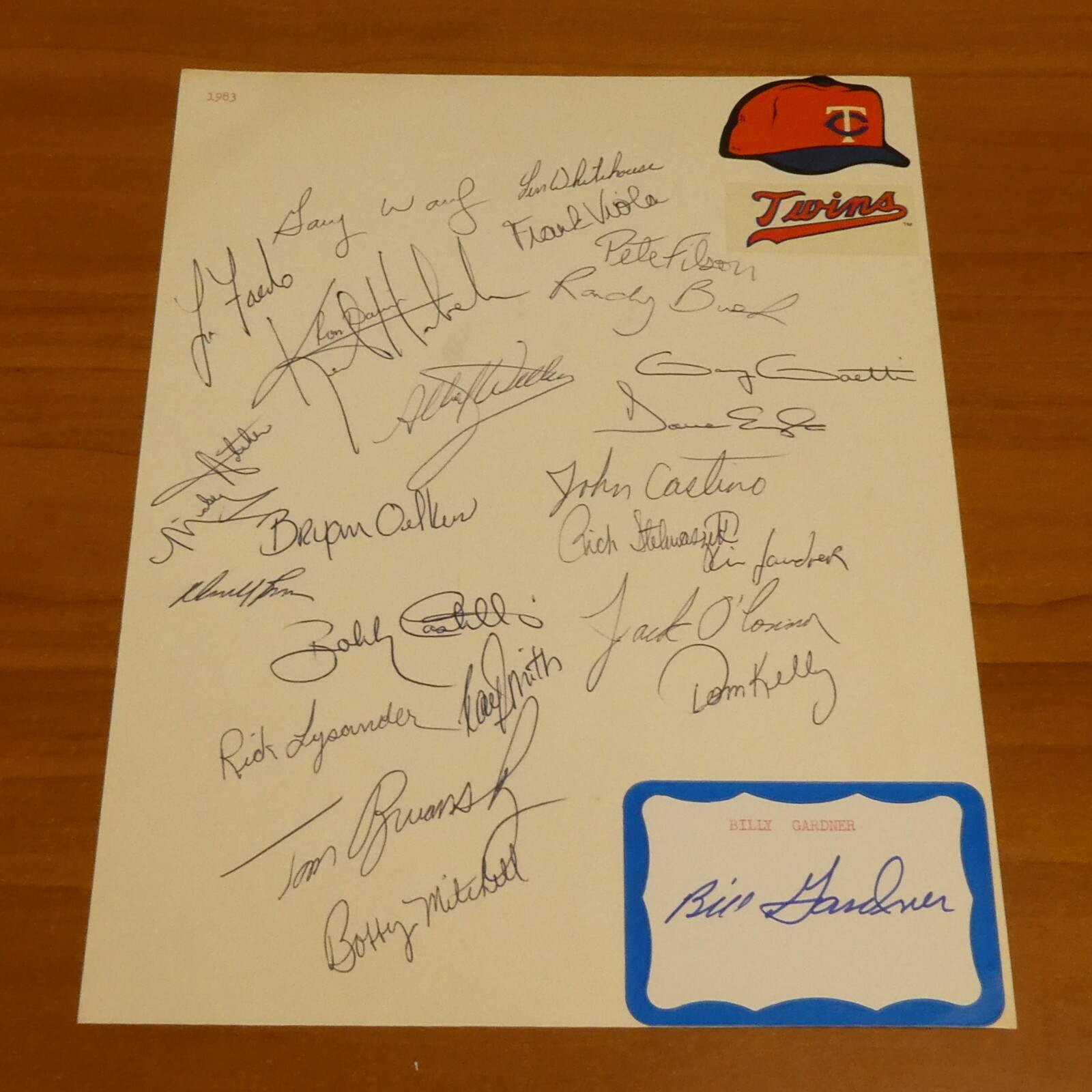 1983 Minnesota Twins Signed 20 Plus Autographs