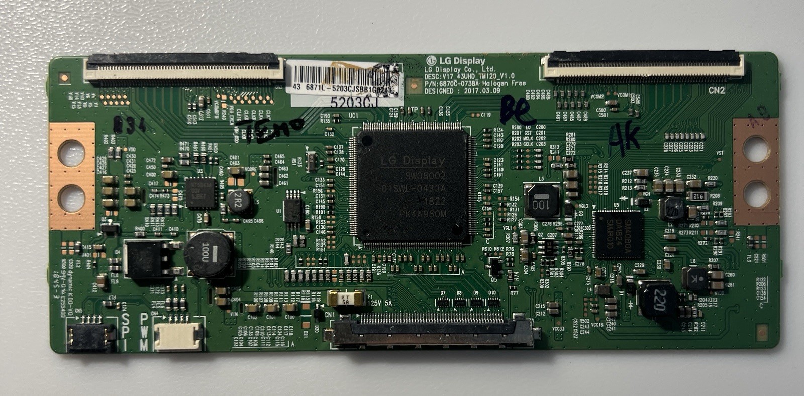 Philips 43PFL5604/F7 T-con Board  (6870C-0738A) 6871L-5203C 6871L-5433A OEM