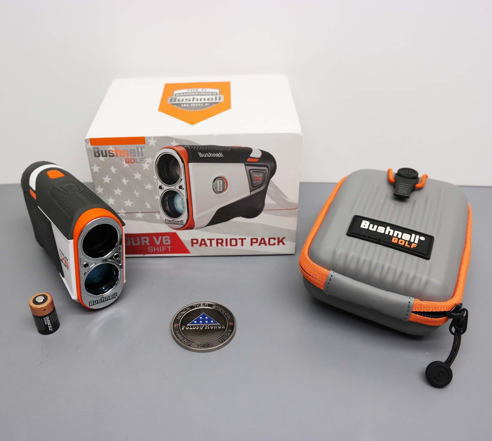Bushnell Tour V6 Shift Patriot Pack Golf Rangefinder - White/Orange