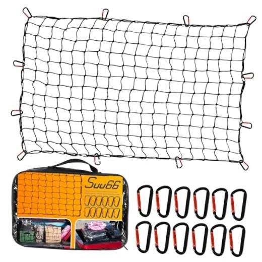 Heavy Duty Cargo Net for Pickup Truck Bed - 5' x 7' Stretches to 15' x 21' -