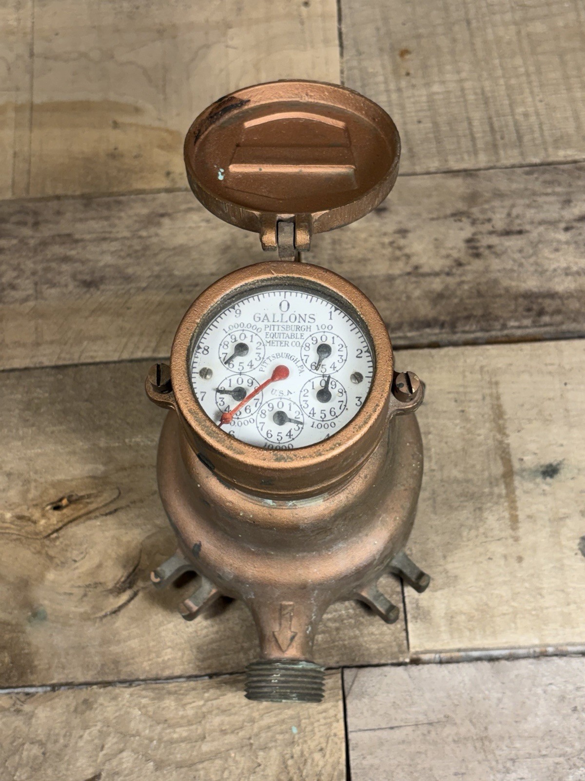 Vintage Pittsburgh Equitable Arctic Flow Water Meter Brass INTACT Collectable