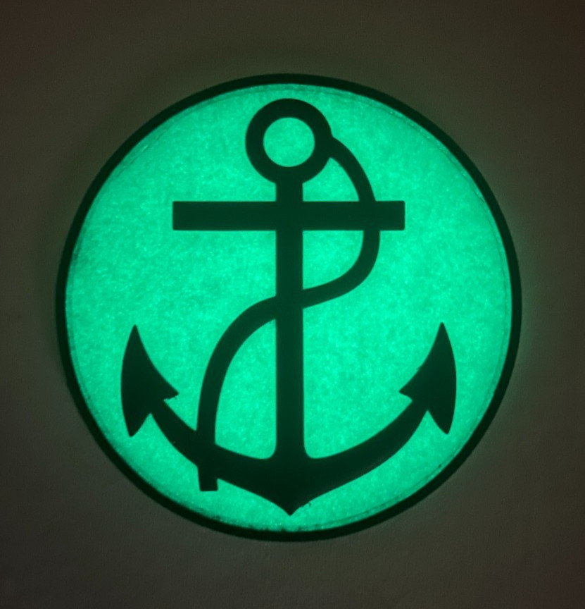 US NAVY - US NAVAL FORCES / SAILOR - ANCHOR- GLOW IN DARK-HIGH QUALITY PVC PATCH
