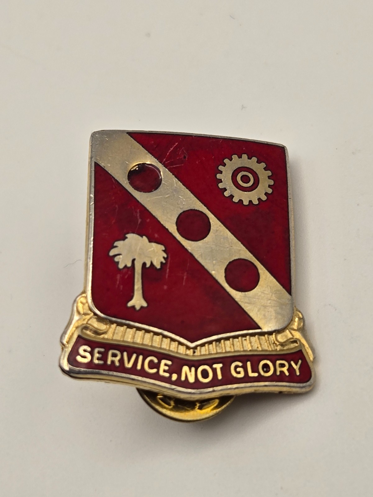 Vintage Army DUI Pin - "Service, Not Glory" 3rd Ordinance Battalion
