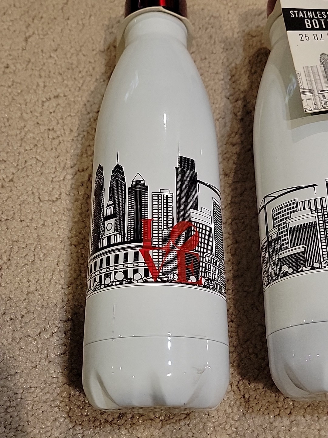 2 STAINLESS STEEL 25 OZ SKYLINE BOTTLES