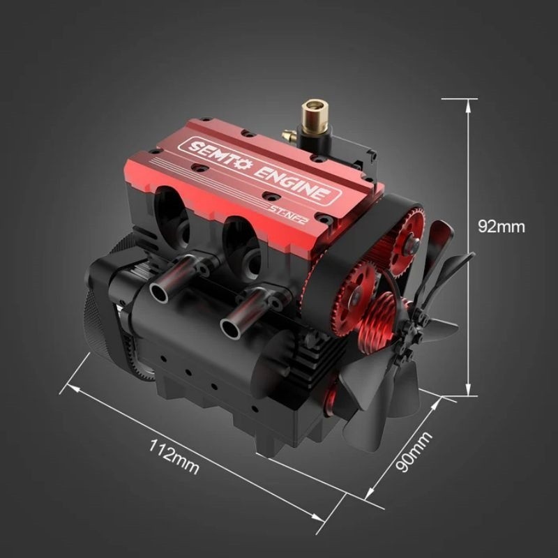 L200AC 4-Stroke 7cc 2-Cylinder Nitro Engine Kit & Ignition Module Assemble Model