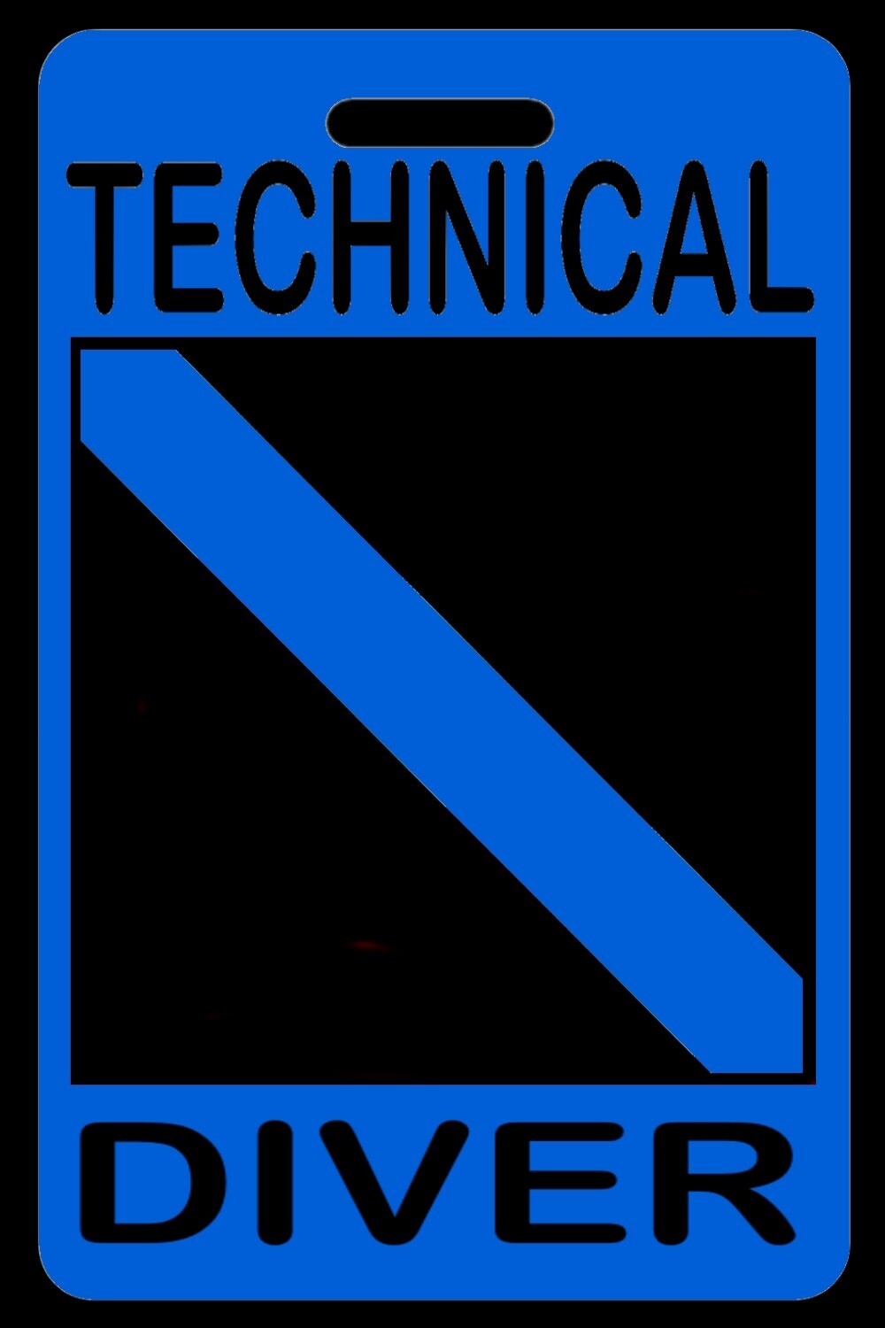 Hi-Viz Blue Personalized "Technical Diver" Luggage/Gear Bag Tag - New