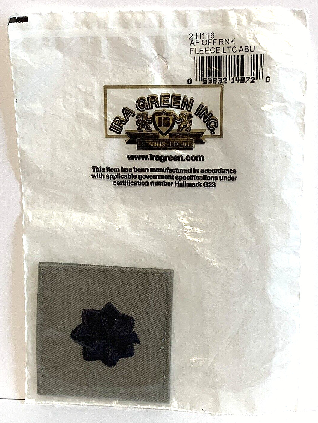 US Air Force LTC Lieutenant Colonel Rank Insignia Air Battle Uniform (ABU) Tab 1